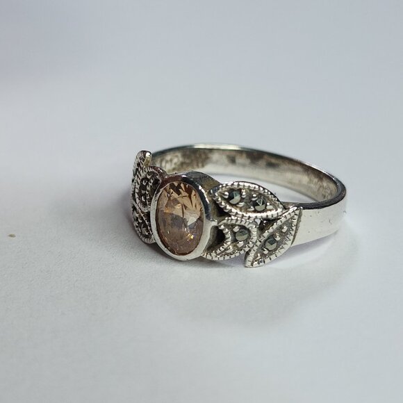 925‎ Sterling Silver Ring Citrine .925 Size 8 - Picture 5 of 10